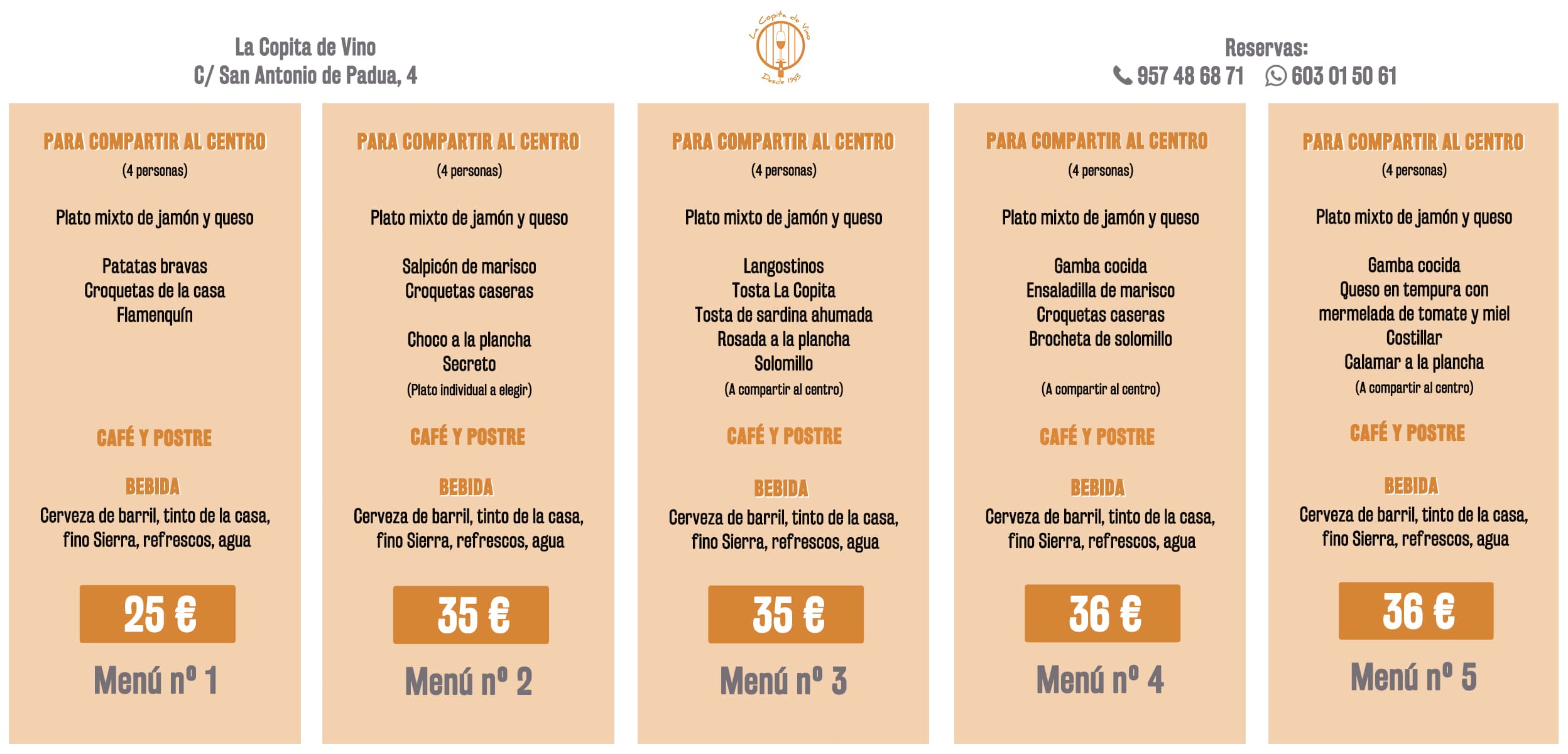 Menus Especiales 2023